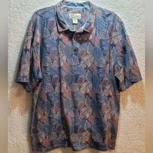 Men's CRAZY SHIRTS HAWAIIAN POLO Blue And Coral Color Size XXL